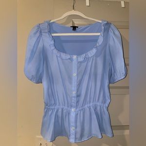 Ann Taylor power blue peplum blouse